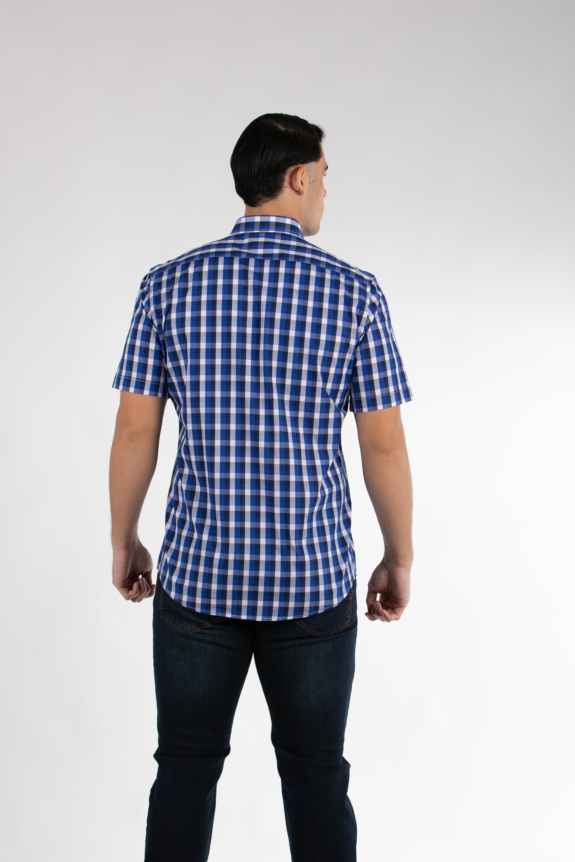 Camisa Oscar De La Renta Mangas Cortas Cuadros para Caballeros