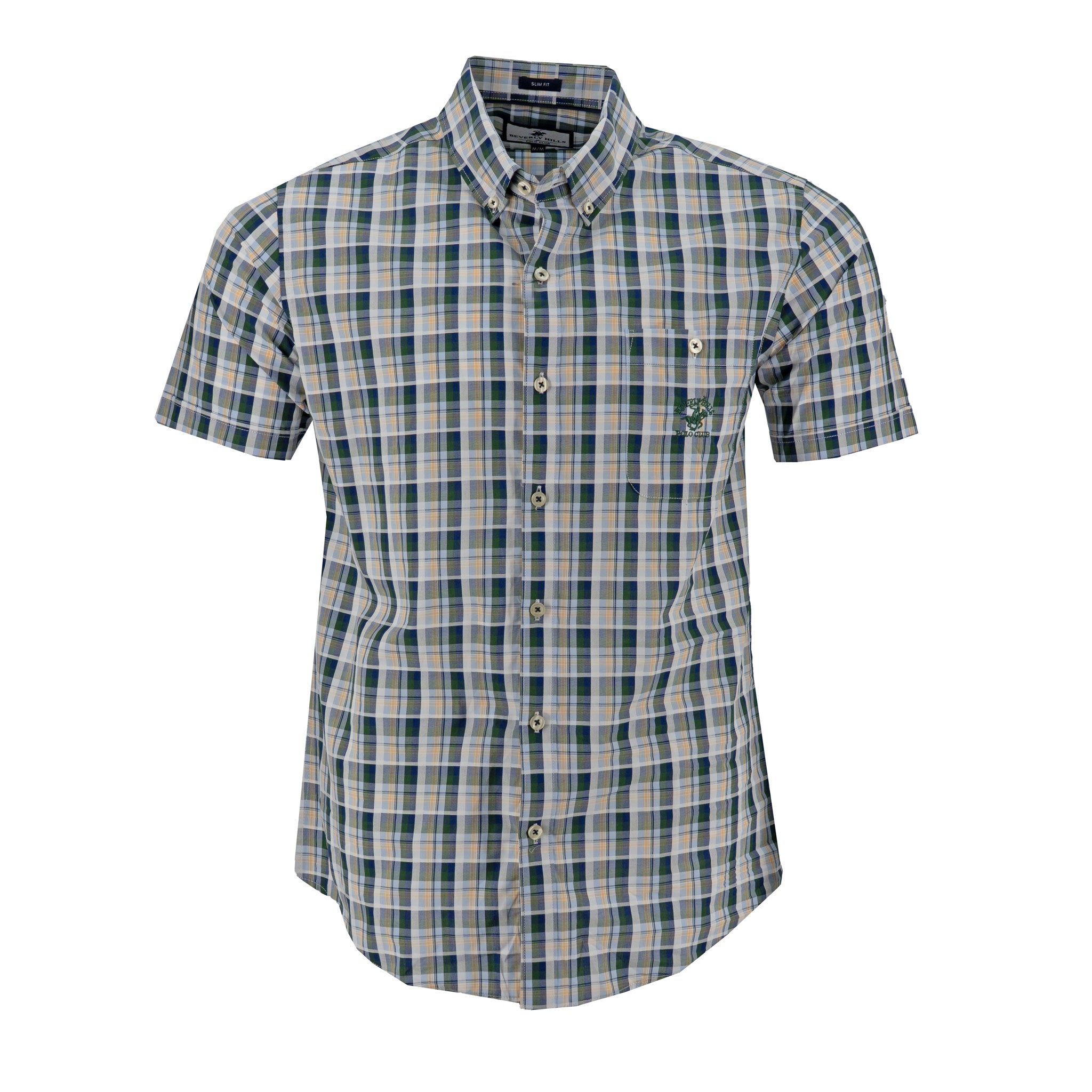 Camisa Beverly Hills Mangas Cortas Cuadros para Caballeros – GREEN
