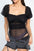 Top Blashe Bodysuit Mangas Cortas Estampado Para Damas