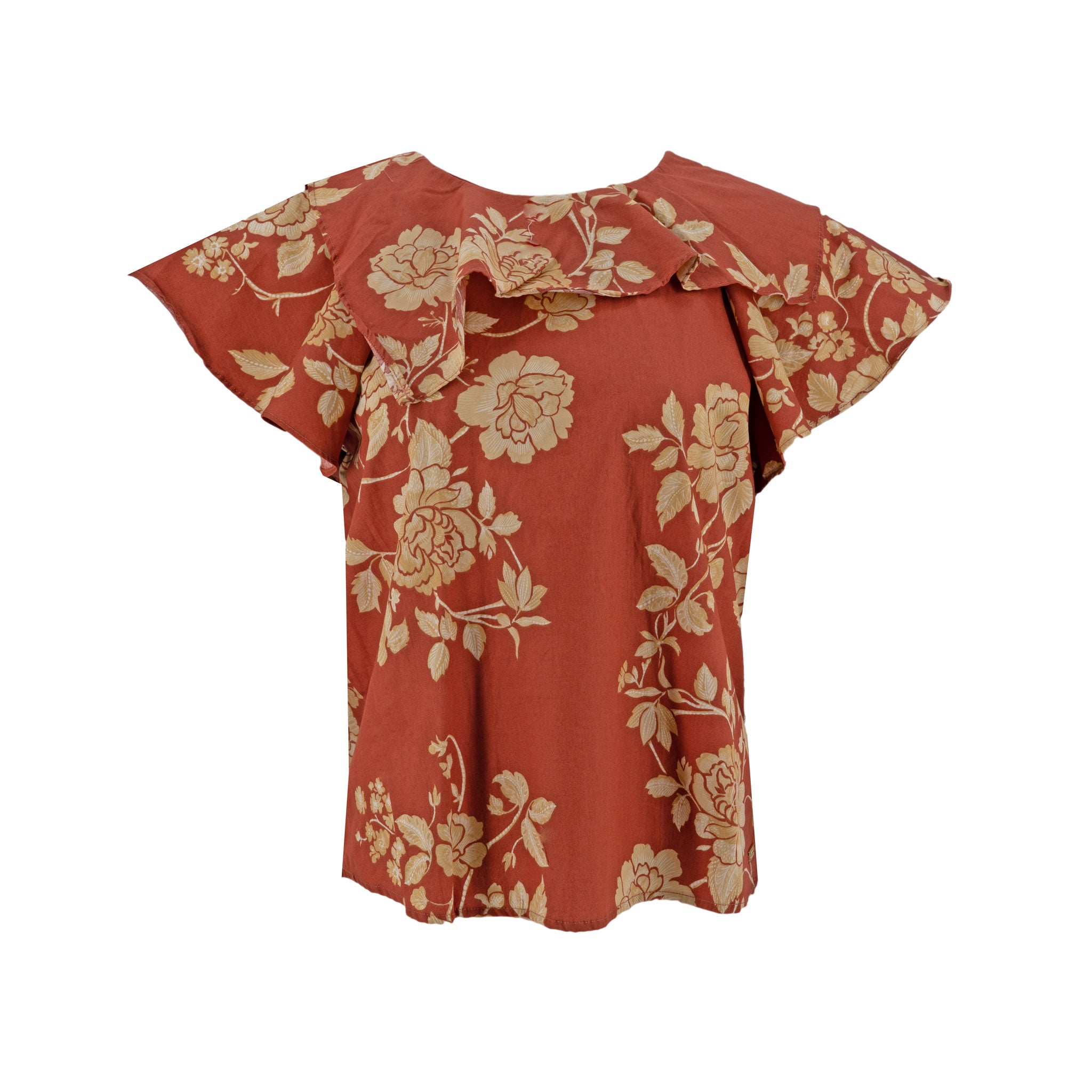 Blusa Badgley Mischka Mangas Cortas Floral para Damas