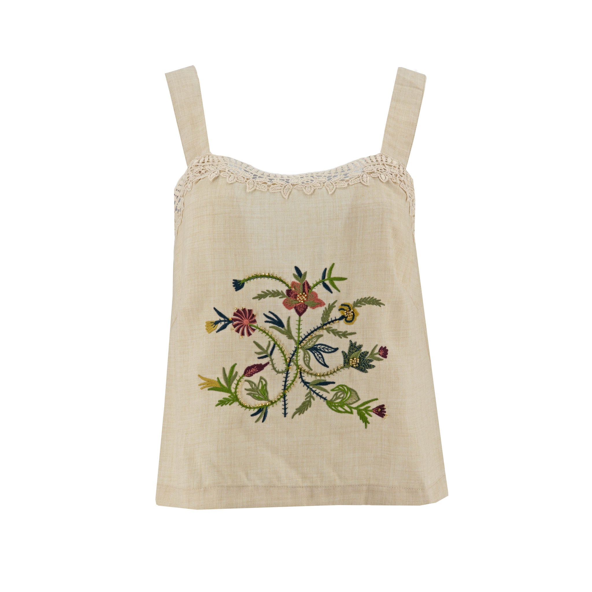 Blusa Badgley Mischka sin Mangas Bordado Encaje para Damas
