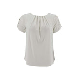 Blusa Rio+rain Mangas Cortas Lisa Marfil para Damas