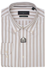 Camisa Carven Mangas Largas Rayas Beige para Caballeros