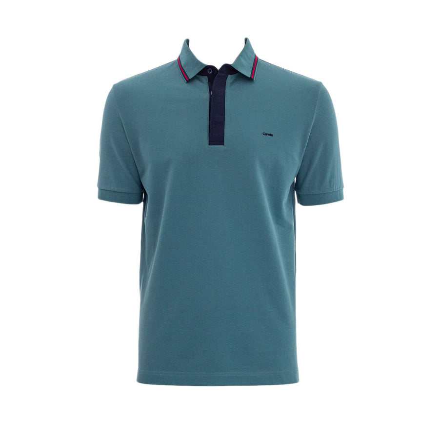 Poloshirt Carven Mangas Cortas Liso para Caballeros – JADE/GREEN
