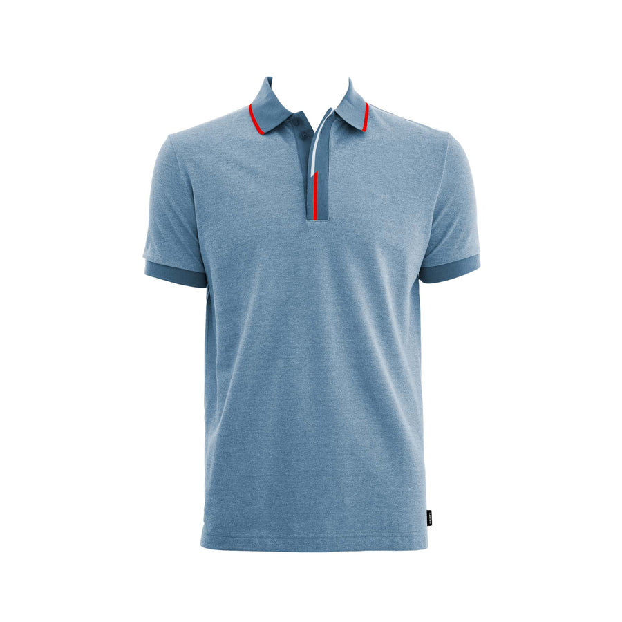 Poloshirt Carven Mangas Cortas Liso para Caballeros – IRON BLUE