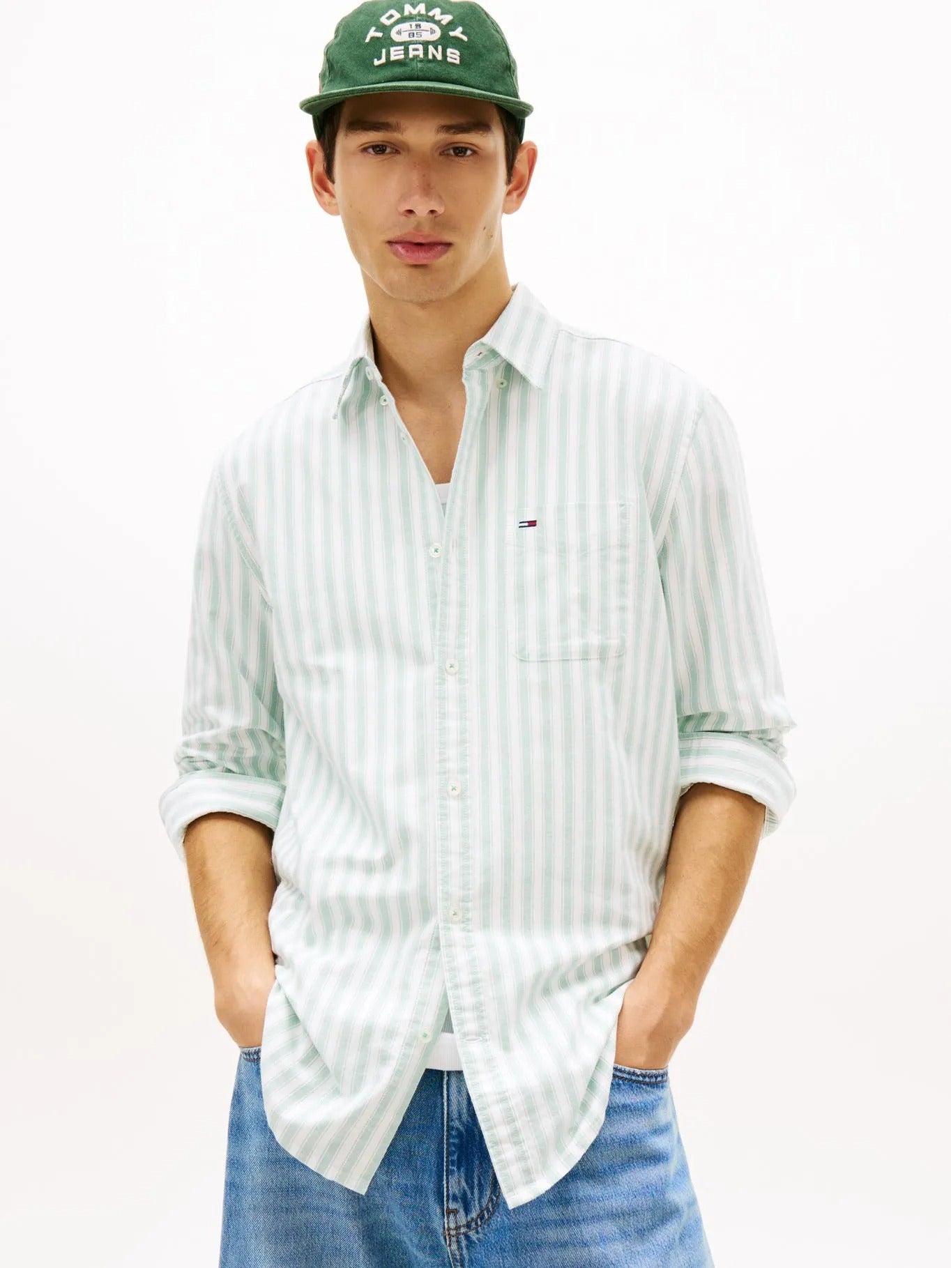 Camisa Tommy Jeans Mangas Largas Rayas para Caballeros