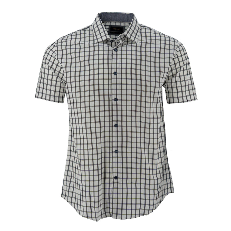 Camisa Fariani Mangas Cortas Cuadros Para Caballeros by Fariani
