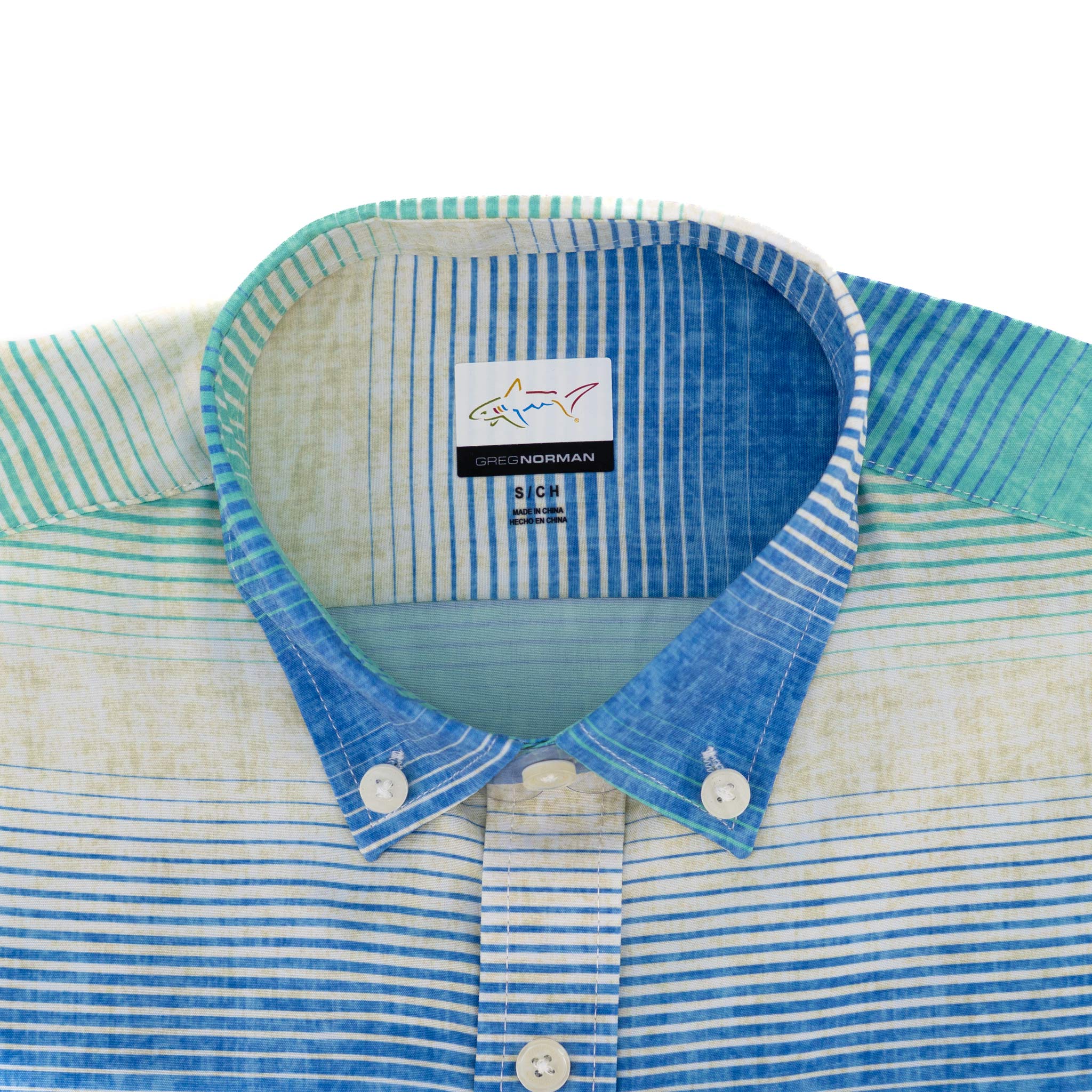 Camisa Greg Norman Mangas Largas Rayas P/ Caballeros GNA23WVN014-BL- by Greg Norman