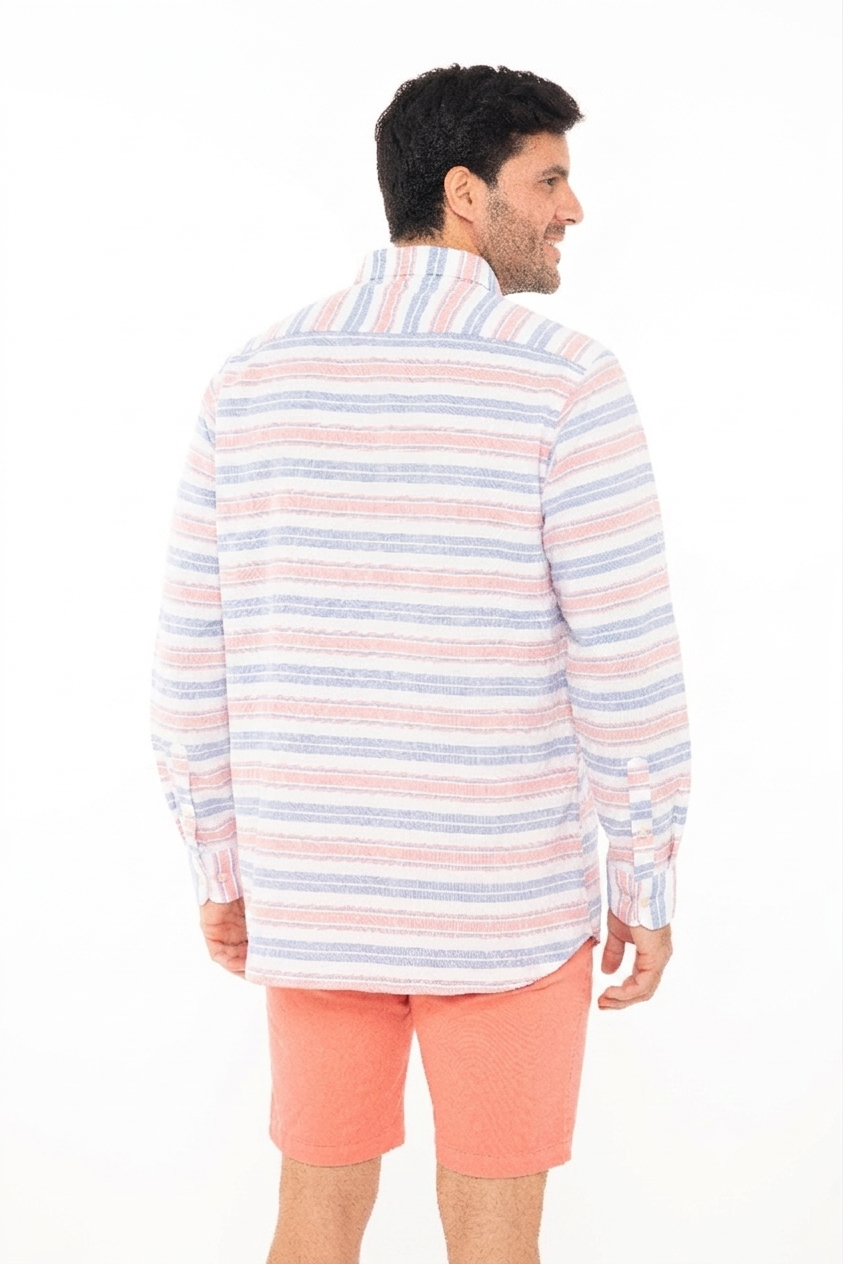 Camisa Oscar de La Renta Mangas Largas Rayas para Caballeros