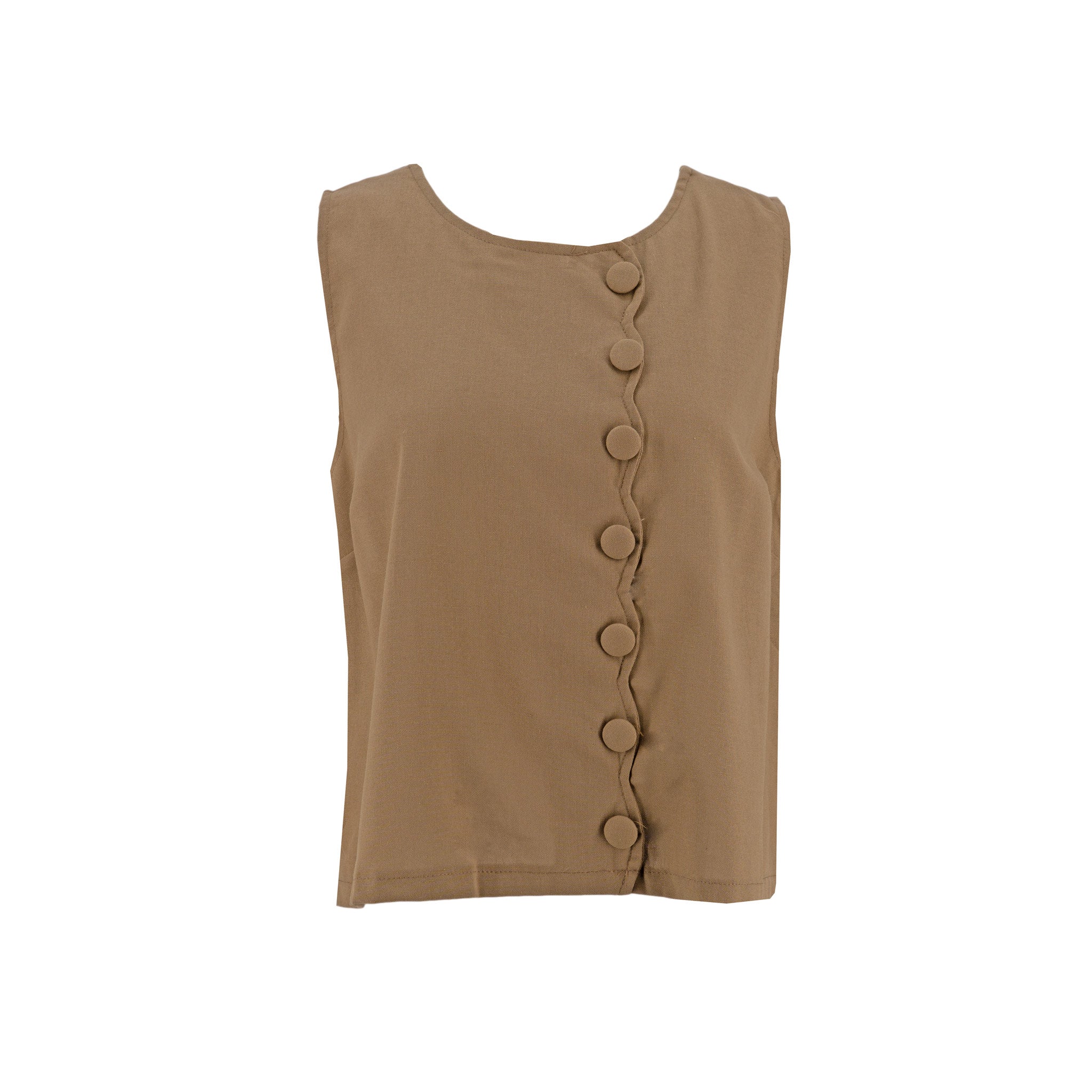 Blusa Sofia S sin Mangas Lisa para Damas