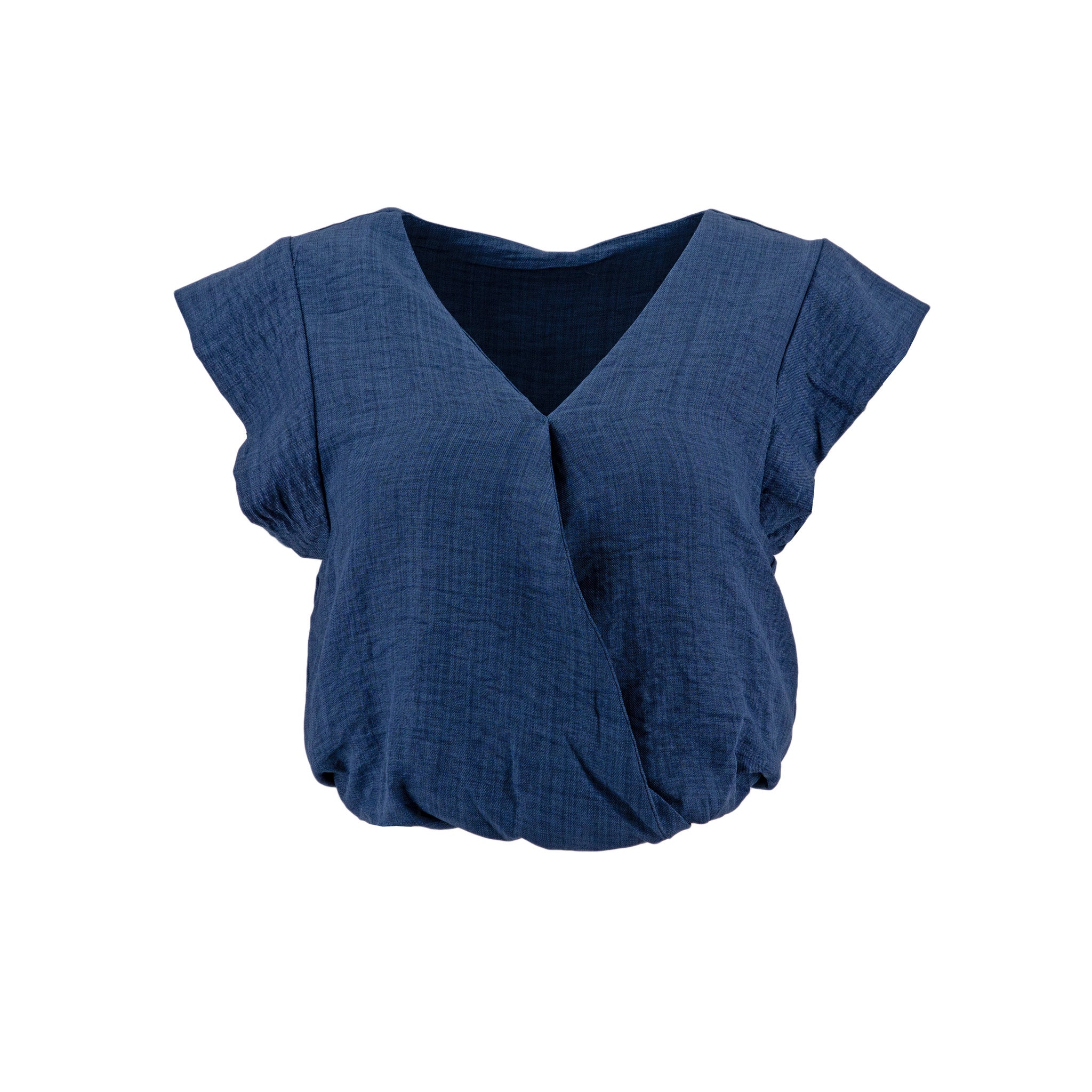 Blusa Sofia S Mangas Cortas Lisa para Damas – NAVY