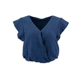 Blusa Sofia S Mangas Cortas Lisa para Damas