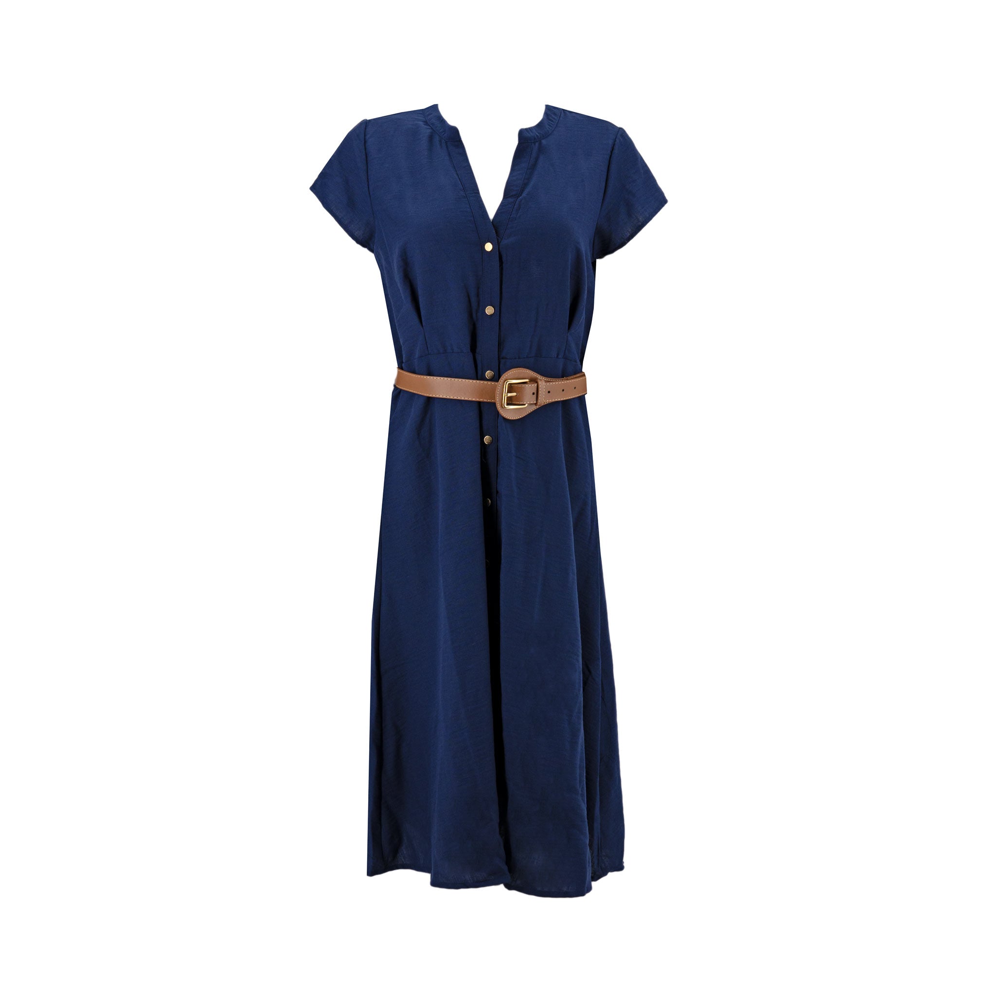 Vestido Kathy Ireland Mangas Cortas Liso para Damas