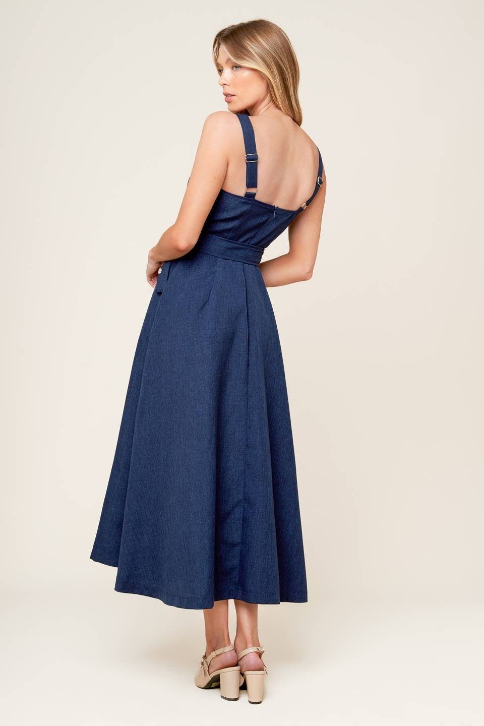 Vestido Flying Tomato sin Mangas Liso para Damas – vista 5