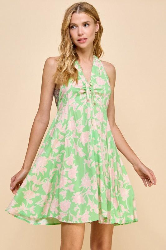 Vestido Millibon sin Mangas Estampado para Damas
