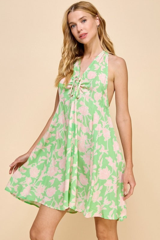 Vestido Millibon sin Mangas Estampado para Damas