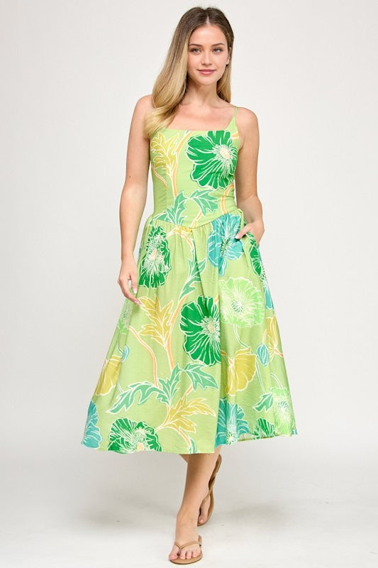 Vestido Millibon sin Mangas Estampado para Damas