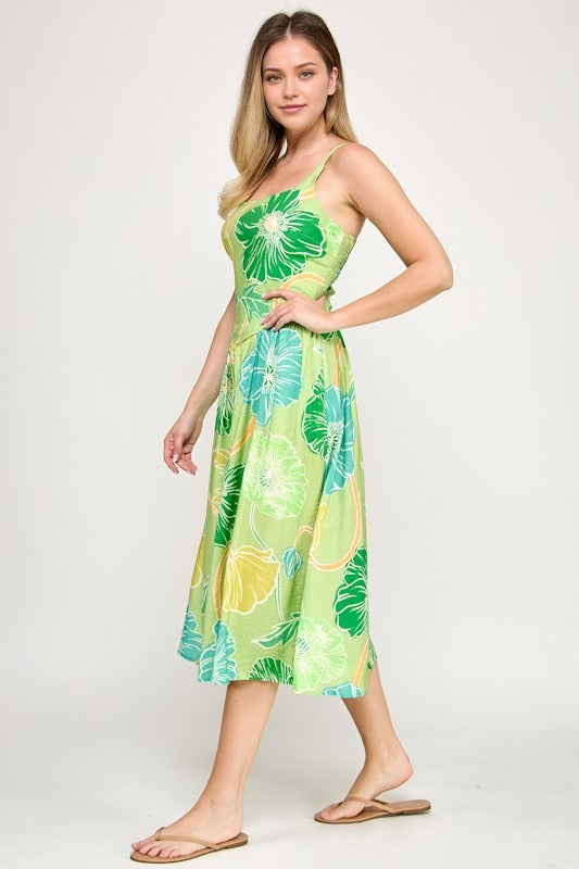 Vestido Millibon sin Mangas Estampado para Damas