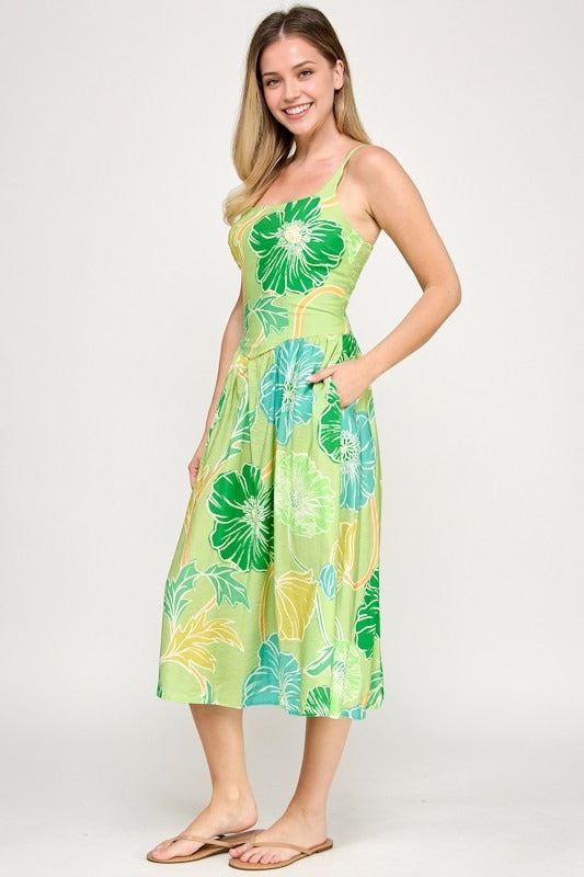 Vestido Millibon sin Mangas Estampado para Damas