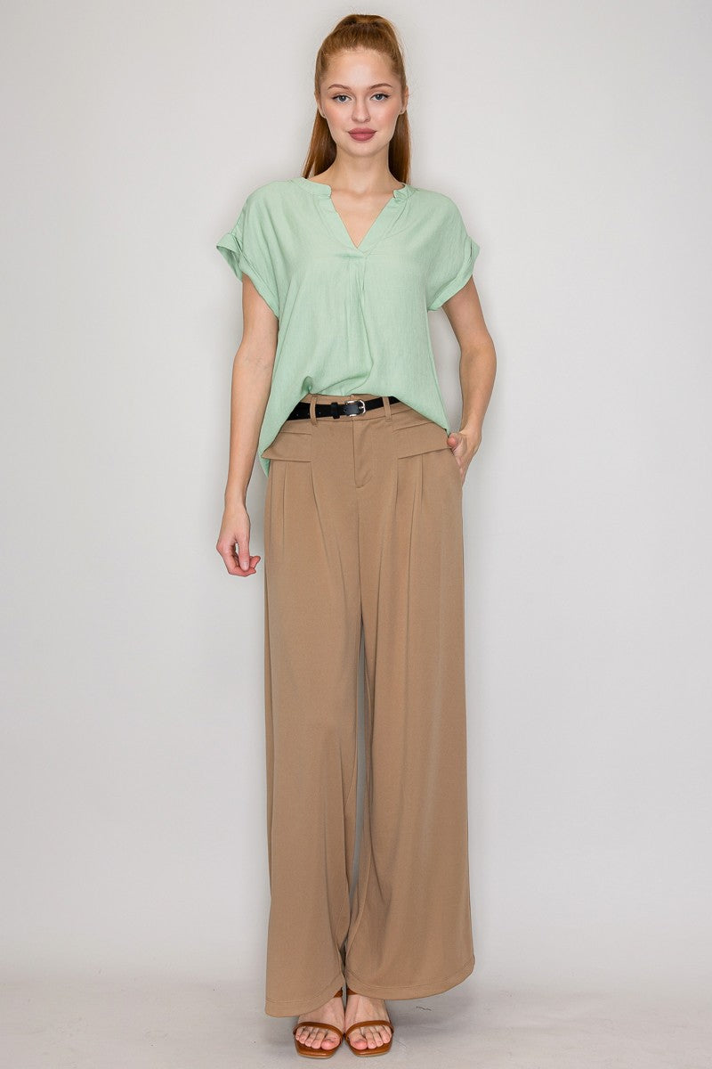 Blusa Iris Mangas Cortas Liso para Damas