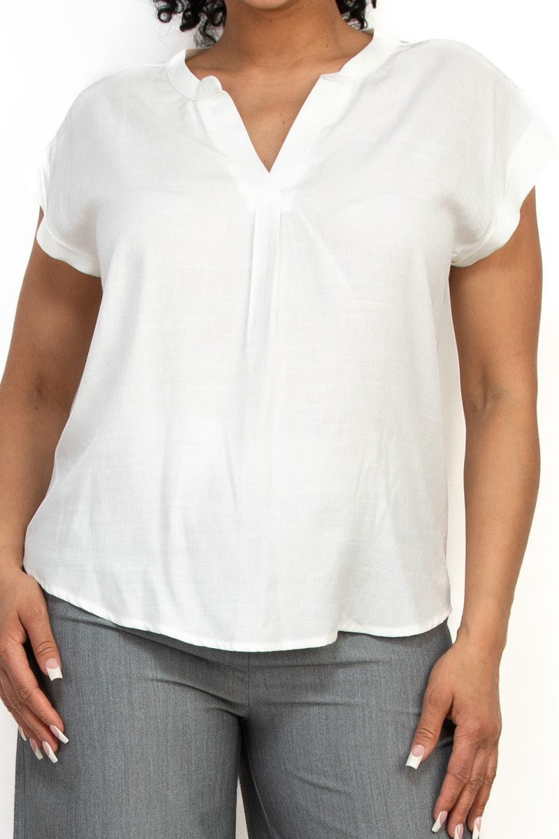 Blusa Iris Mangas Cortas Liso para Damas