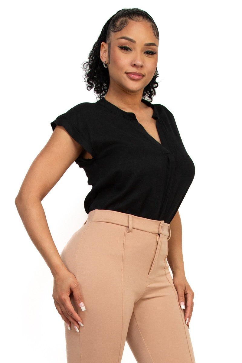 Blusa Iris Mangas Cortas Liso para Damas