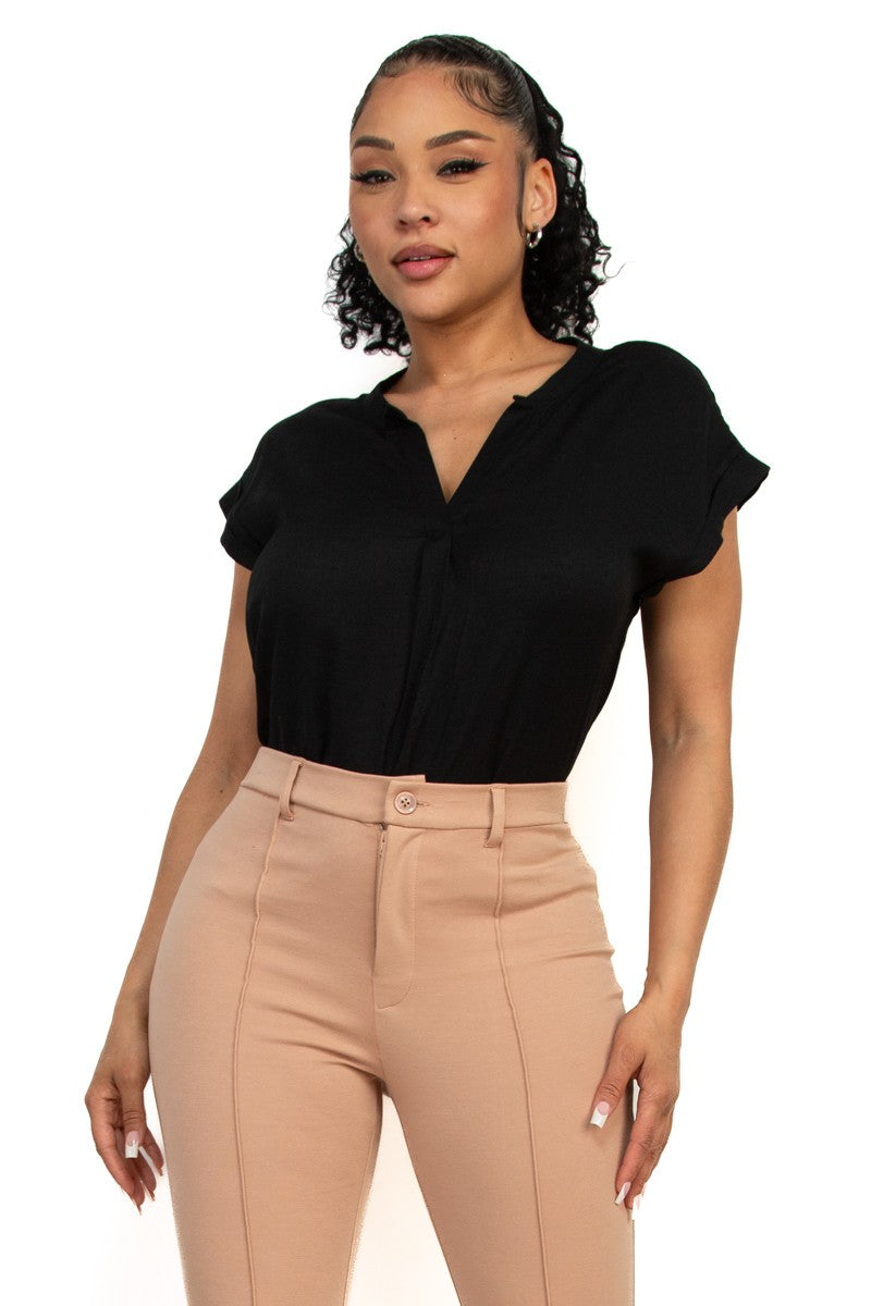 Blusa Iris Mangas Cortas Liso para Damas