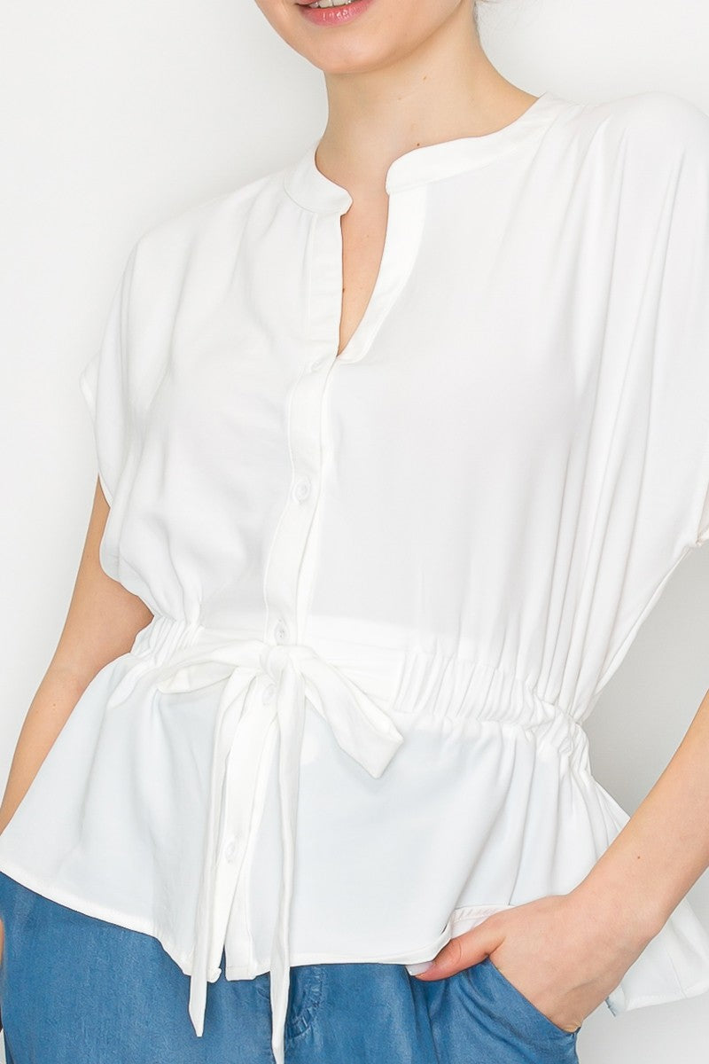 Blusa Iris Mangas Cortas Liso para Damas