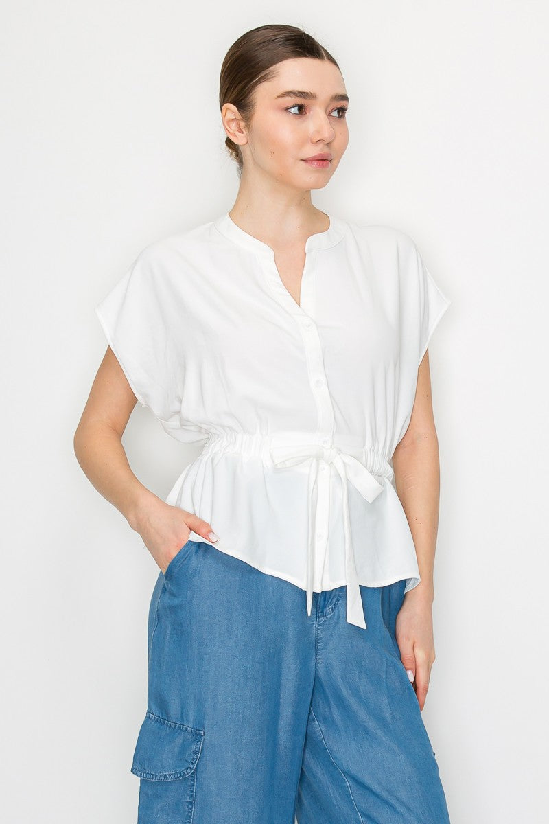 Blusa Iris Mangas Cortas Liso para Damas