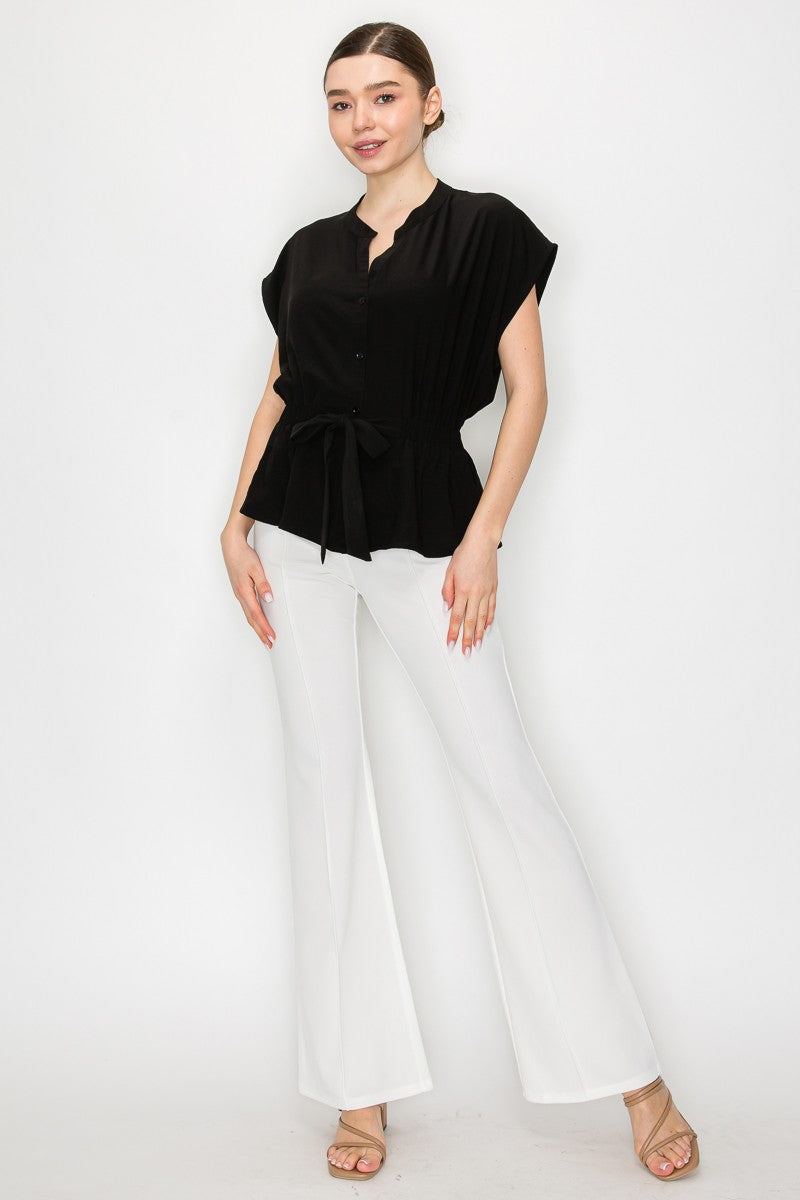 Blusa Iris Mangas Cortas Liso para Damas