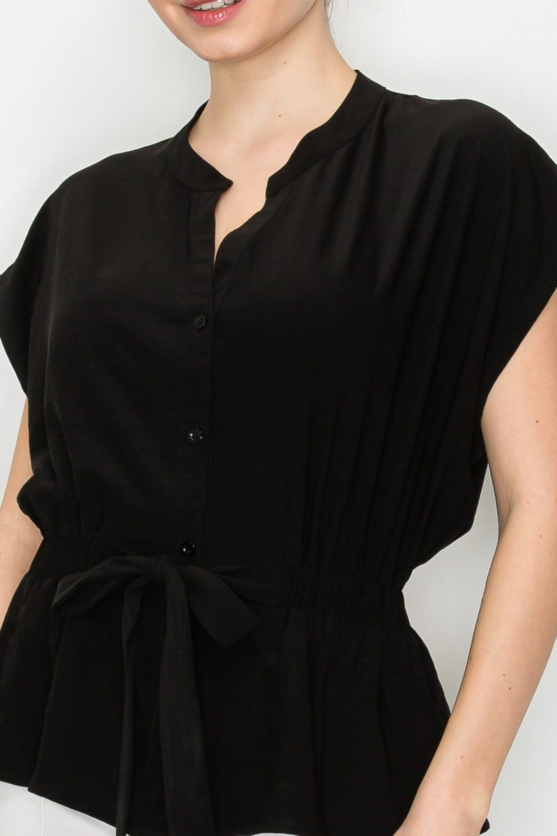 Blusa Iris Mangas Cortas Liso para Damas