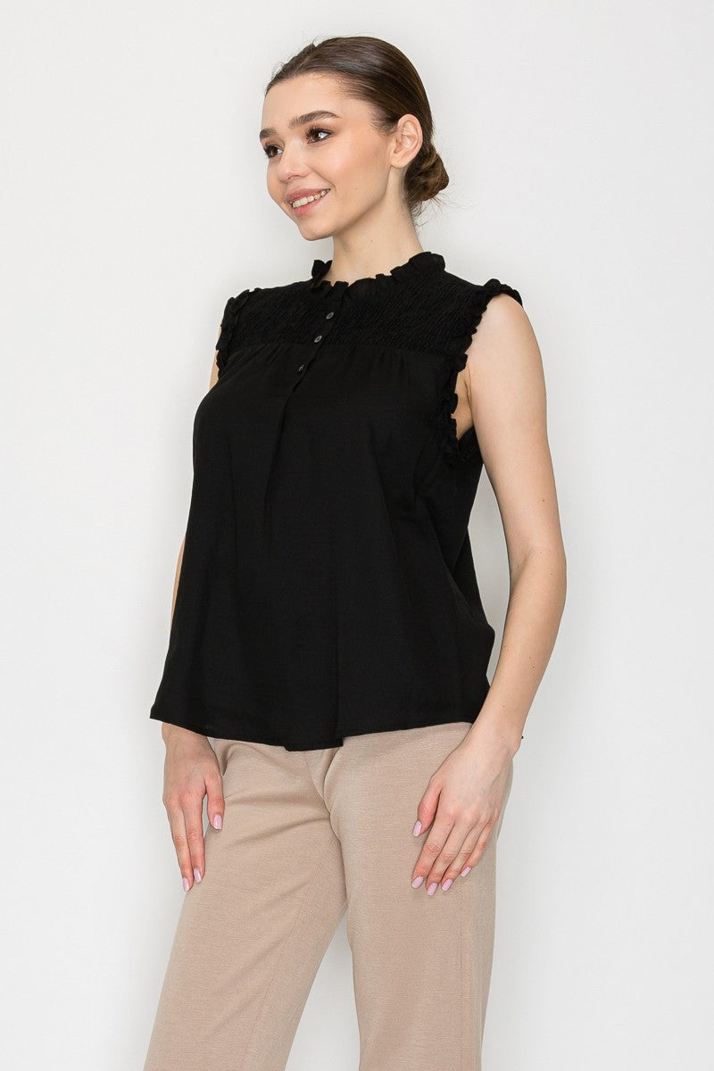 Blusa Iris sin Mangas Liso para Damas