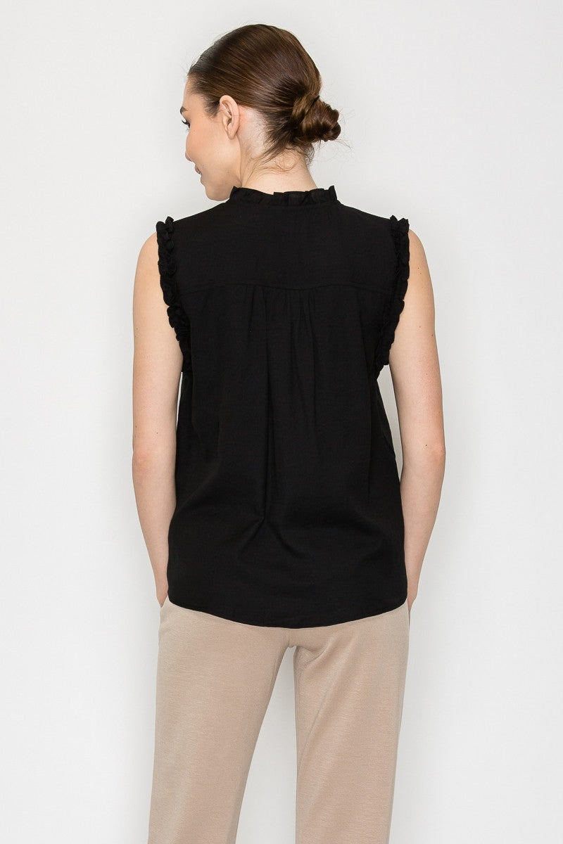 Blusa Iris sin Mangas Liso para Damas