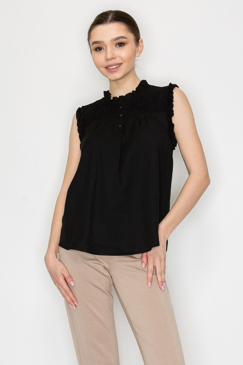 Blusa Iris sin Mangas Liso para Damas