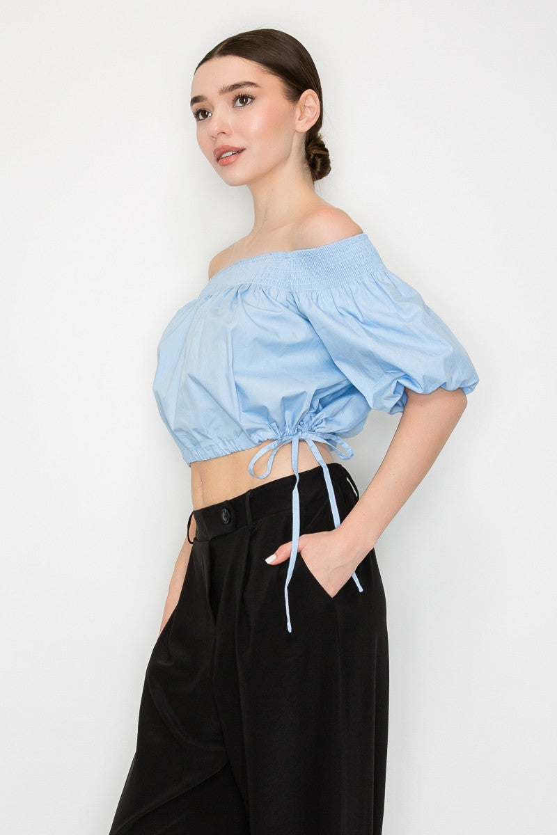 Blusa Iris Mangas Cortas Liso para Damas