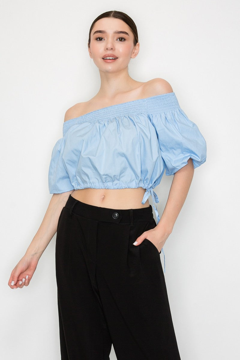 Blusa Iris Mangas Cortas Liso para Damas