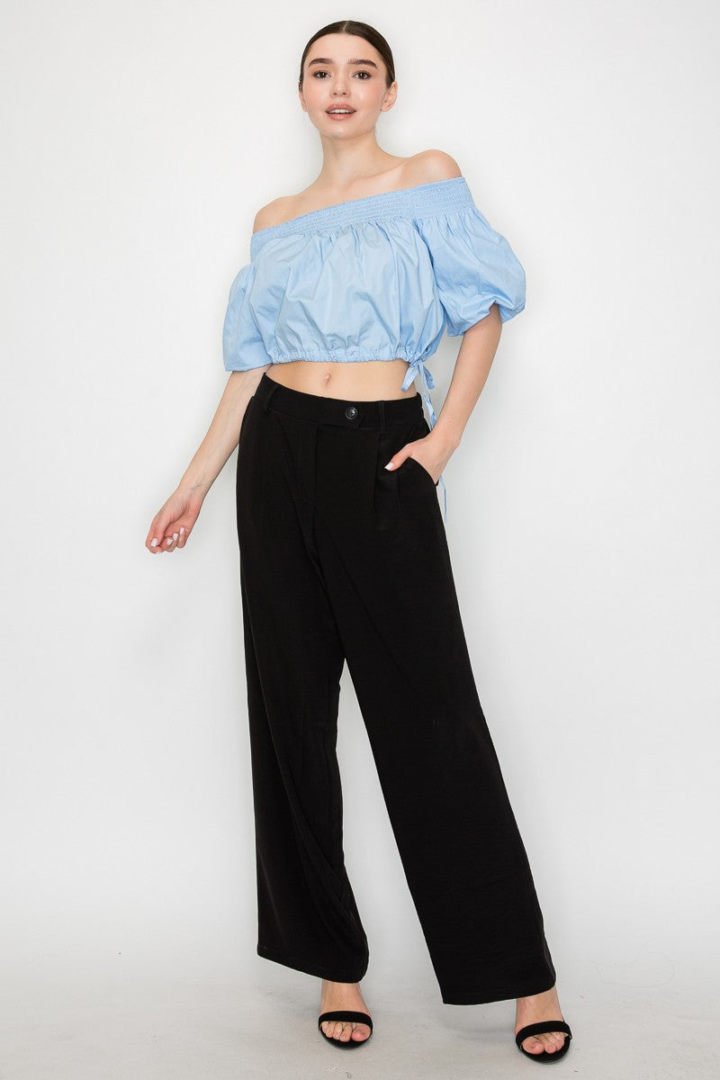 Blusa Iris Mangas Cortas Liso para Damas