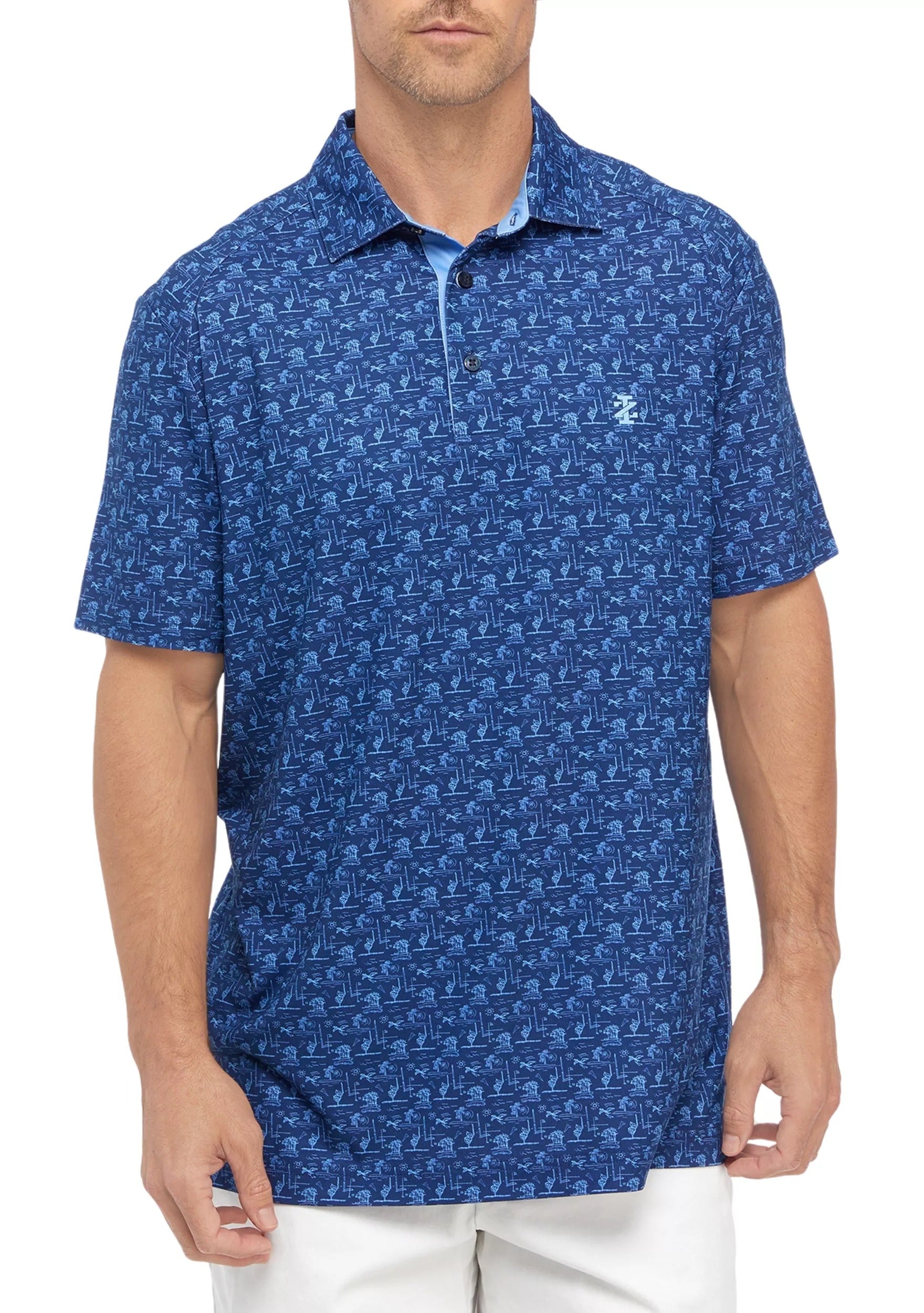 Poloshirt Izod Mangas Cortas Floral para Caballeros