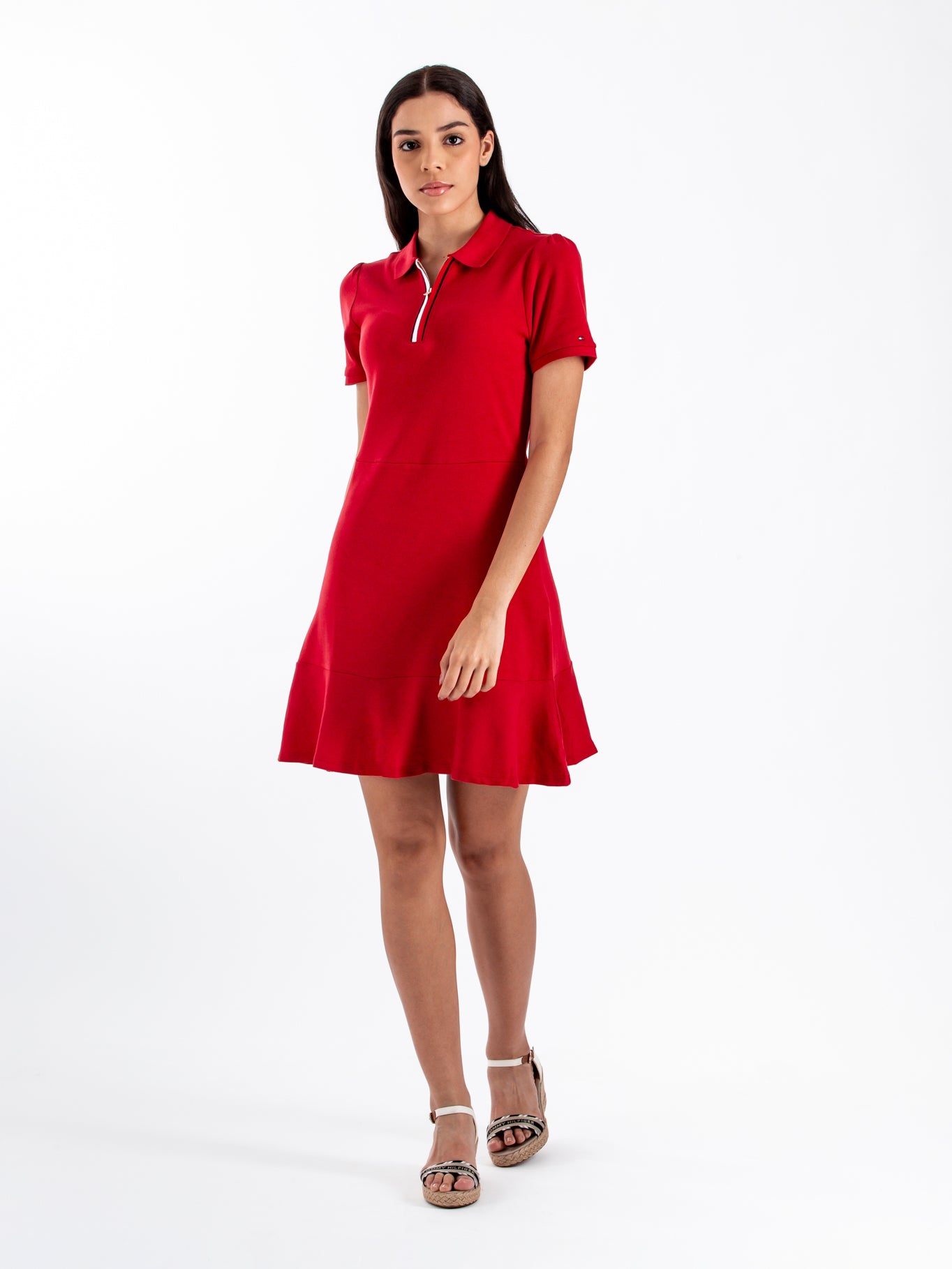 Vestido Tommy Hilfiger Mangas Cortas Liso Para Damas by Tommy Hilfiger