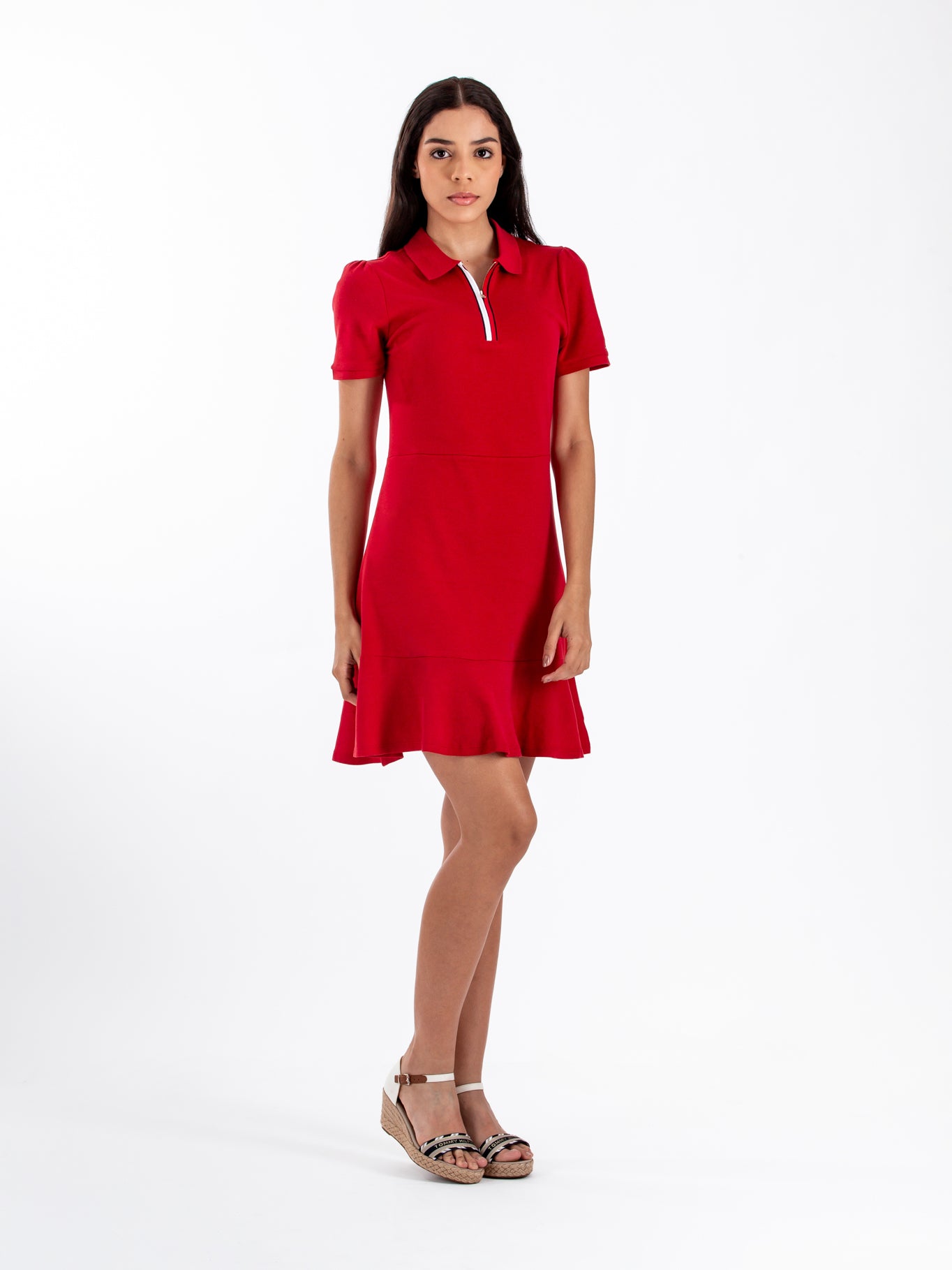 Vestido Tommy Hilfiger Mangas Cortas Liso Para Damas by Tommy Hilfiger