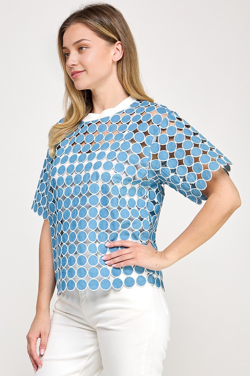 Blusa Pastel Desing Mangas Cortas Estampada Para Damas