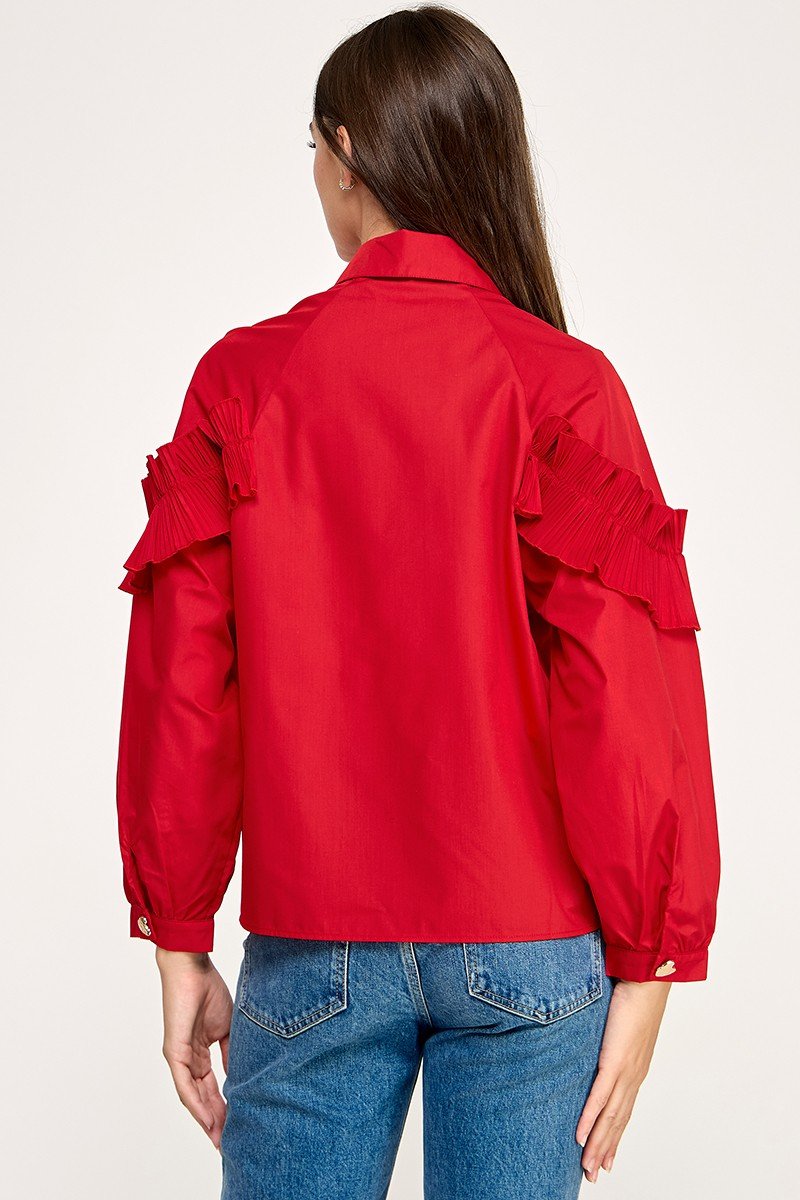 Blusa Pastel Desing Mangas Largas Lisa Para Damas