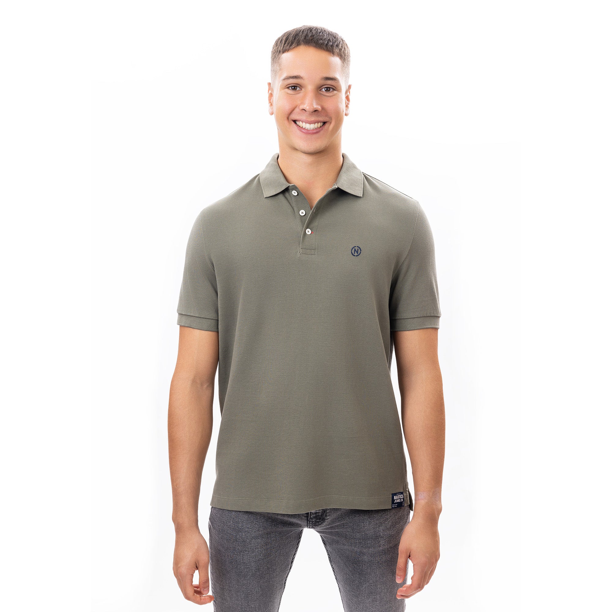 Poloshirt Nautica Mangas Cortas Liso Para Caballeros