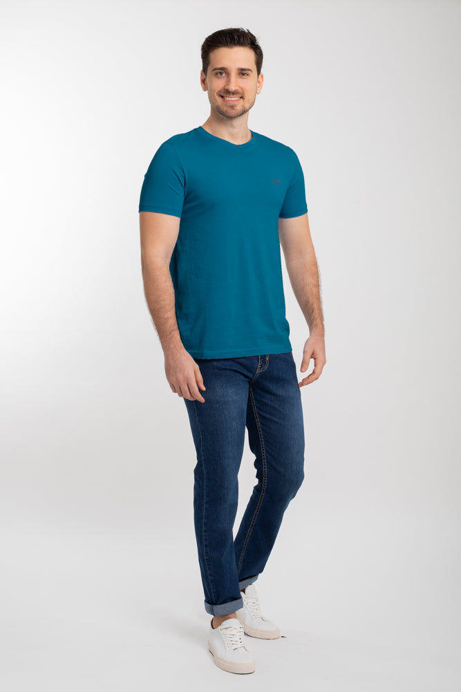 Camiseta Oscar De La Renta Mangas Cortas Lisa Para Caballeros