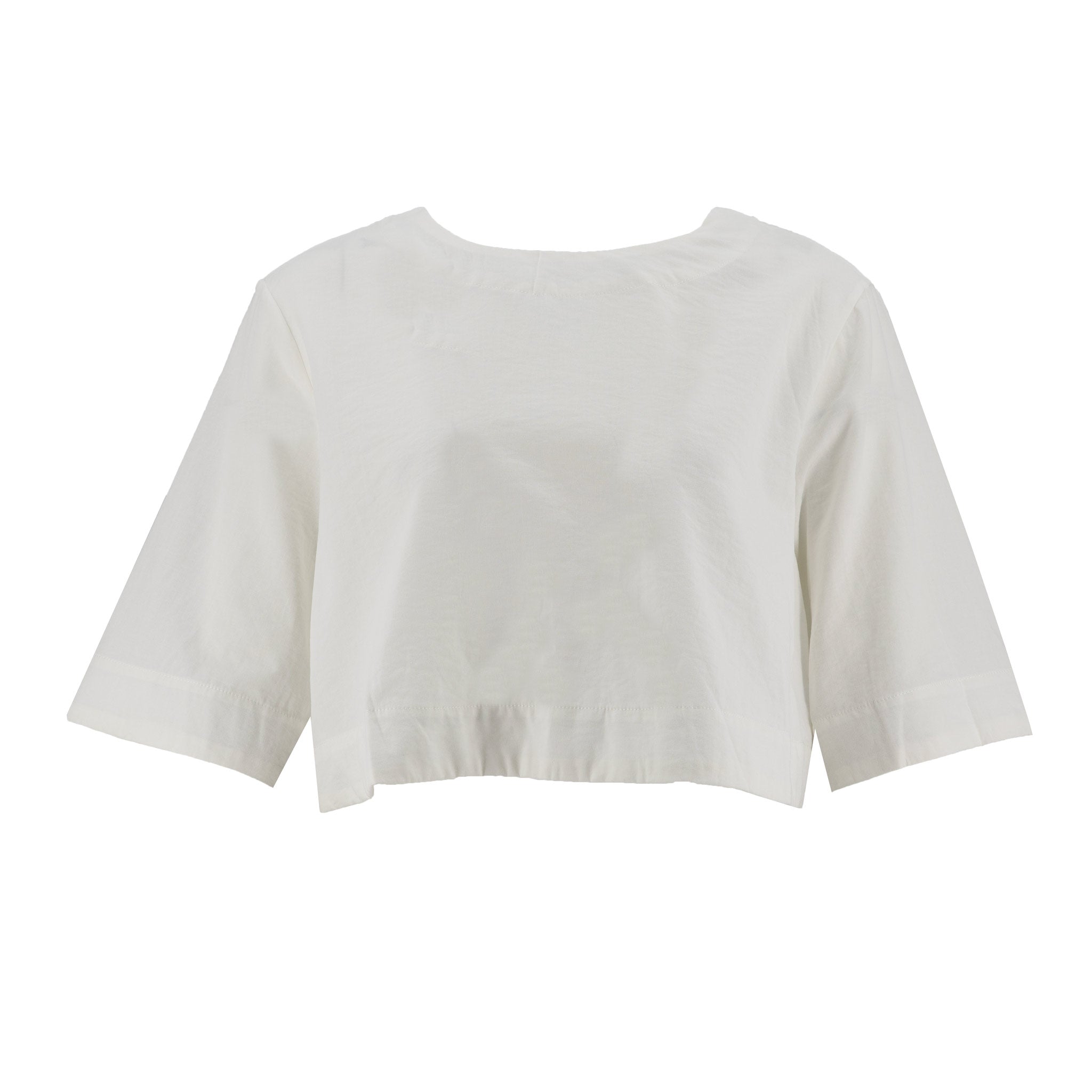 Blusa Love Poem de mangas cortas lisa corta para damas, color marfil