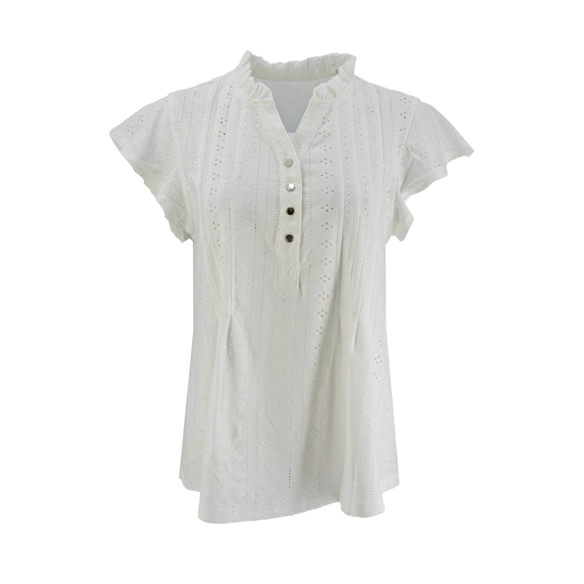 Blusa Happy Promise Mangas Cortas Eyelet Para Damas by Happy