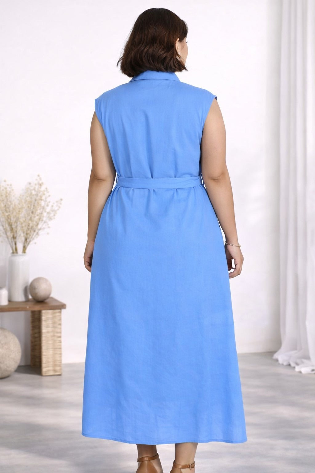 Vestido Available Liso sin Mangas para Damas – vista 2