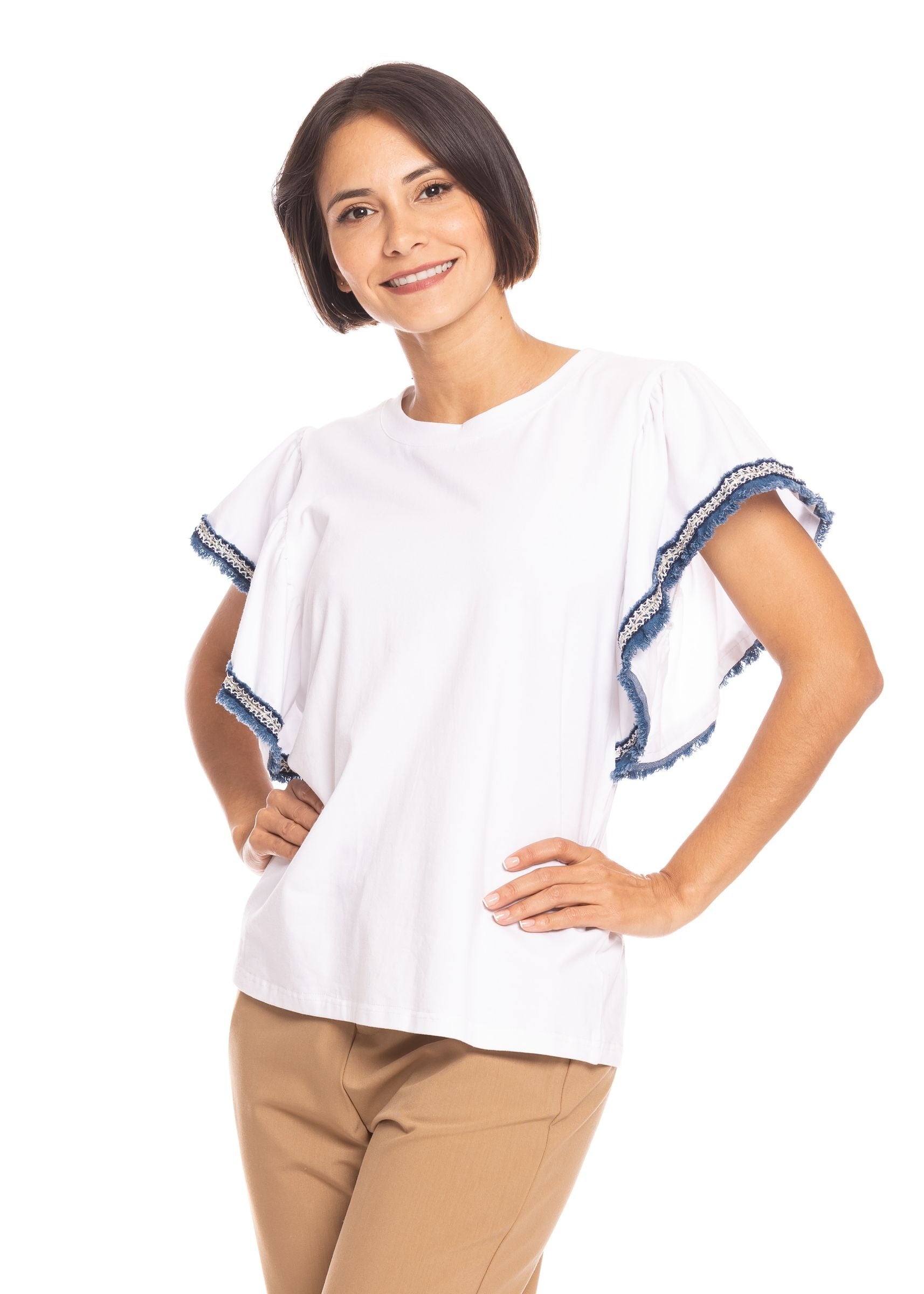 Blusa Essencia Mangas Cortas Lisa para Damas