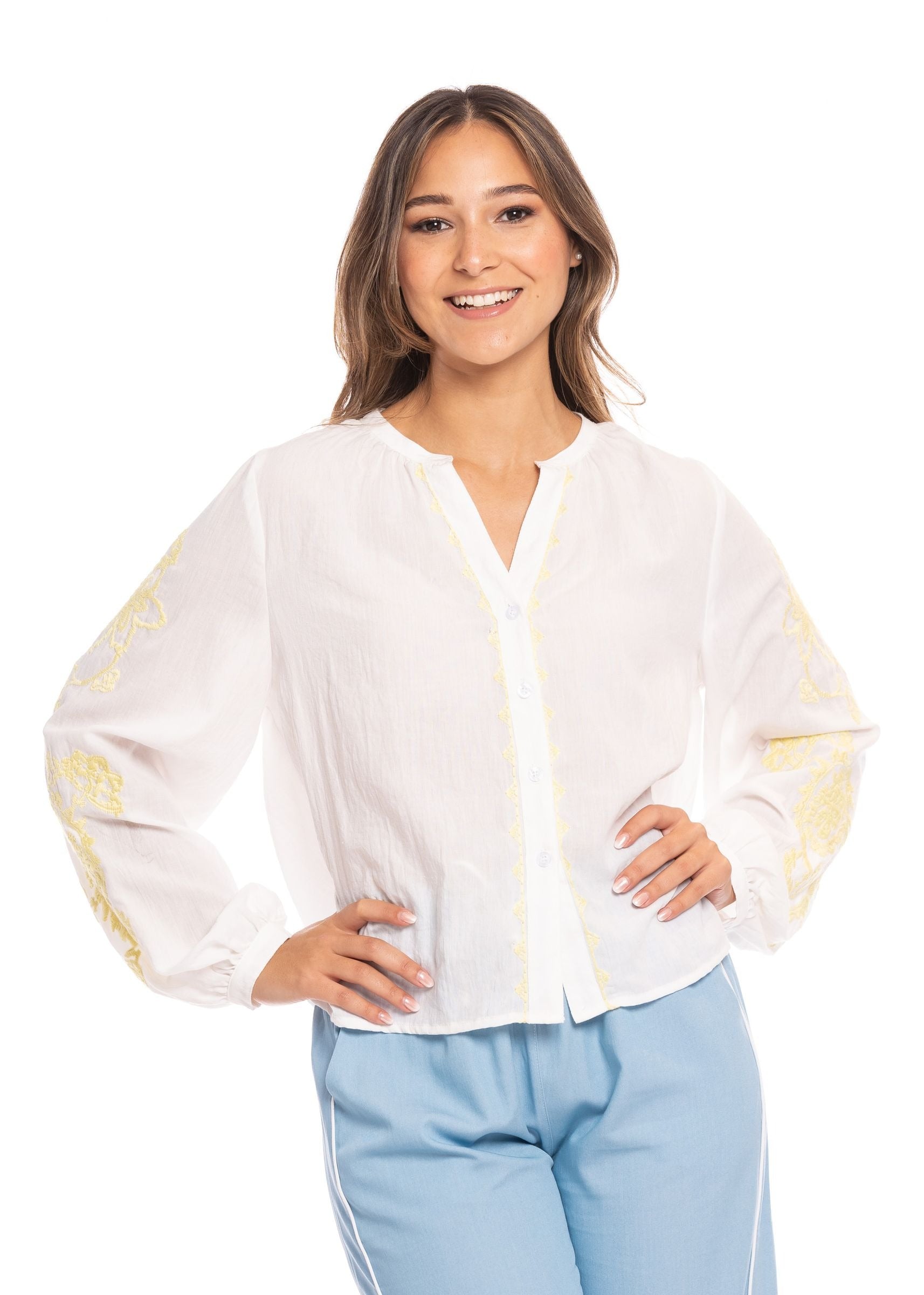 Blusa Essencia Mangas Largas Estampado para Damas