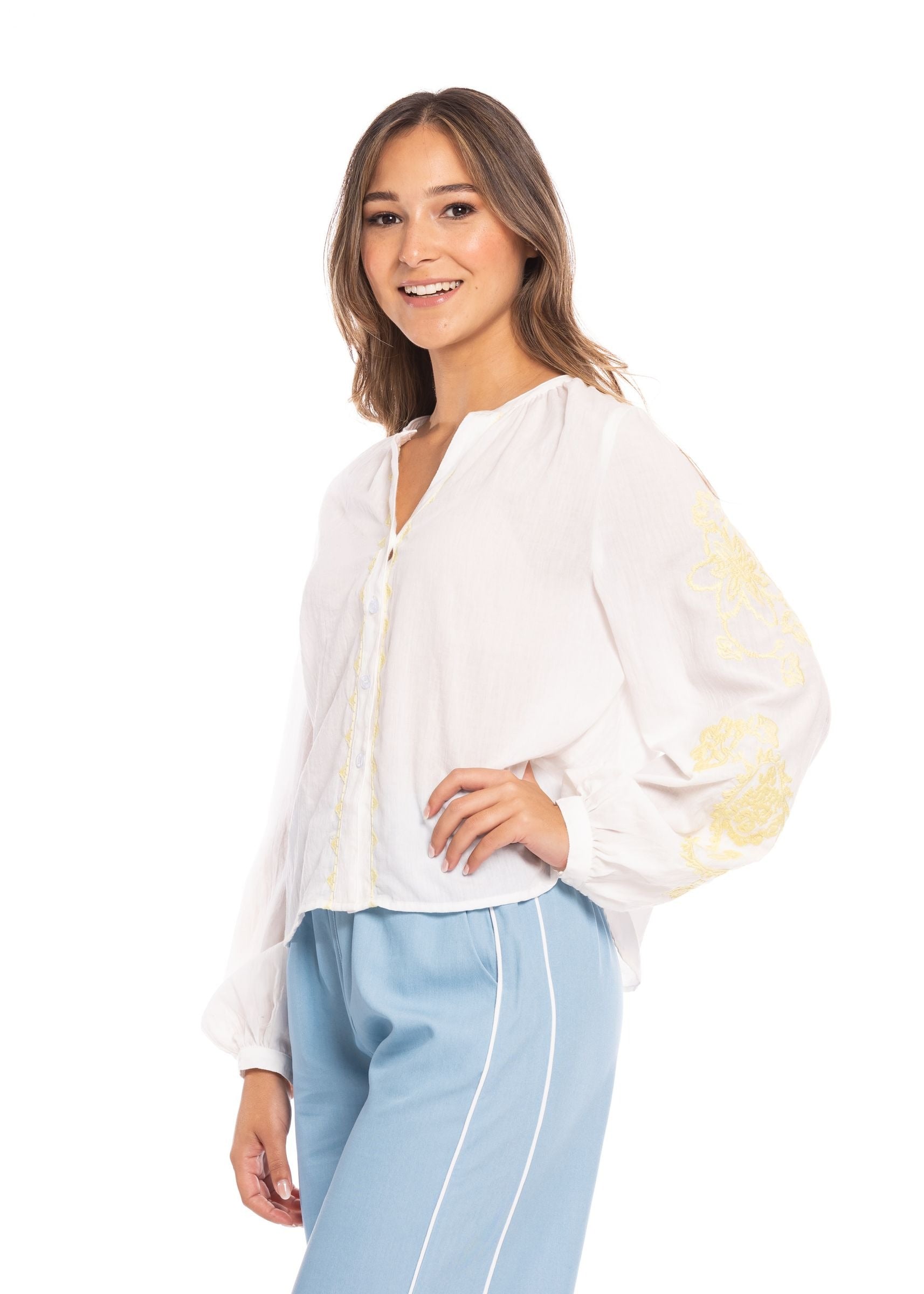 Blusa Essencia Mangas Largas Estampado para Damas